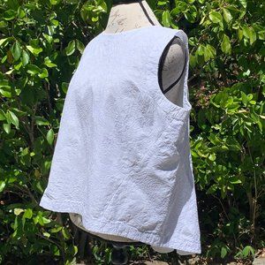 Lafayette 148 White Embroidered Trapeze Blouse 18